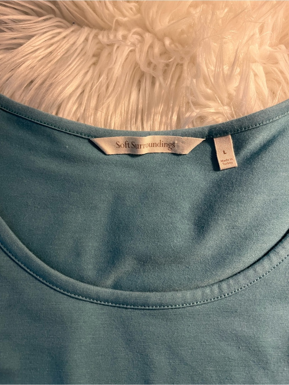 Soft Surroundings Seafoam Long Sleeve Scoop Neck Top - Picture 7 of 13